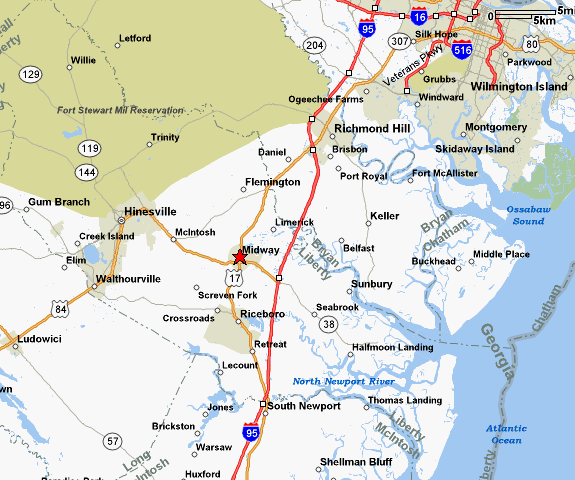 Midway Georgia Map